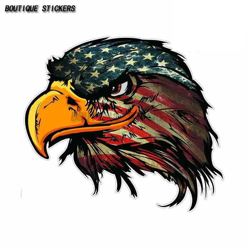 Флаг США Орел Автомобильная наклейка Водонепроницаемая ПВХ автомобиль Мотоцикл