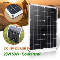 28w solar panel photovoltaic cell charging boad light and thin dc 18v 12v 5v monocrystalline pv cells plate outdoor power bank