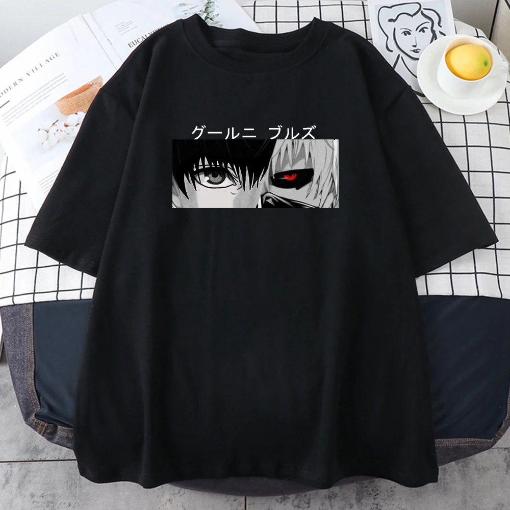 

Tokyo Ghoul Eyes Anime Printed Men T-shirts Harajuku Plus Size Short Sleeves Casual Summer Unisex Tee Shirt Tops