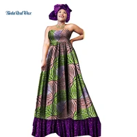 african print dresses for women a line long pregnant women dresses with headtie bazin riche african clothing ankara dress wy469