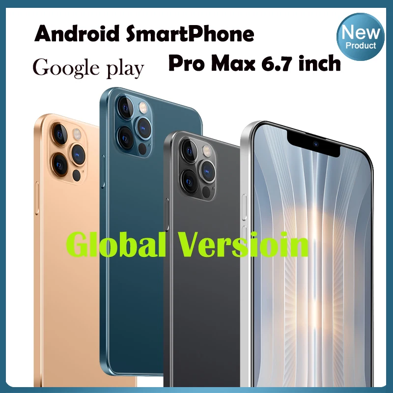 Global Verson new  Android13 Pro Max Smartphone 6.7 Inch 4G 5G 1GB+8GB Celular Mobilephone Celulares Android 11 Cheap Mobiles