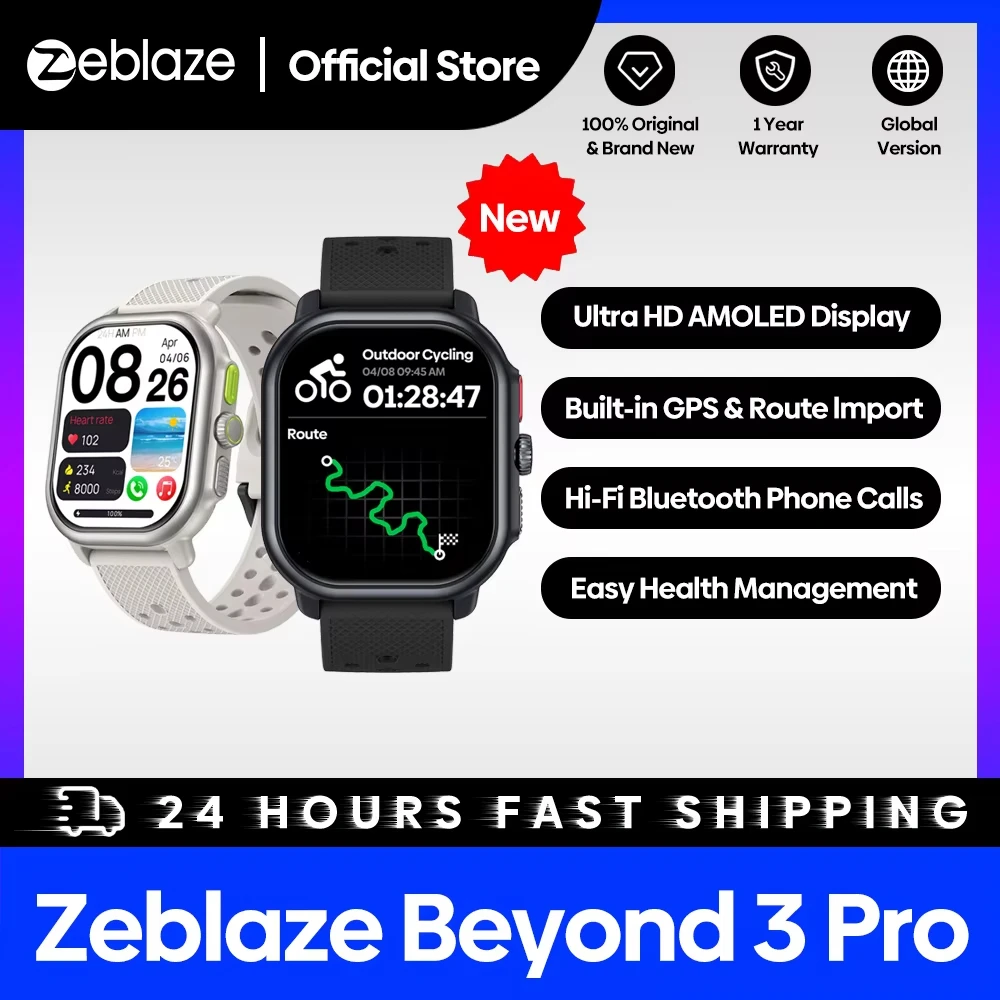 Фото Zeblaze Beyond 3 PRO GPS Смарт-часы для мужчин, женщин и детей Встроенный GPS-маршрут BT Calling Спорт Фитнес Спящий reloj inteligente №2