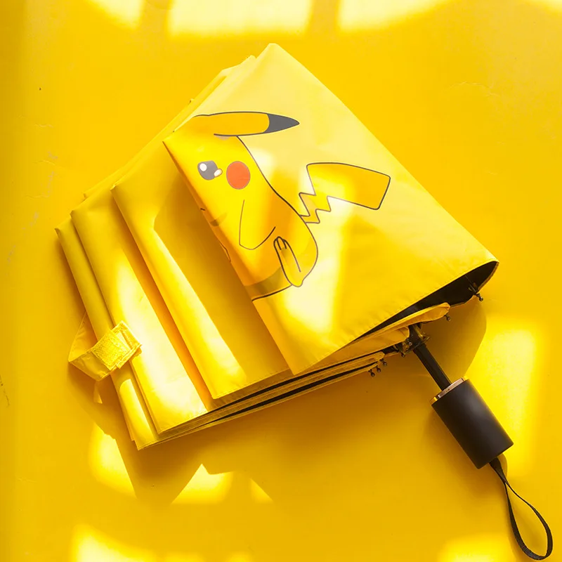 Зонт Покемон Пикачу мультяшный аниме зонт от солнца защита УФ складной двойного