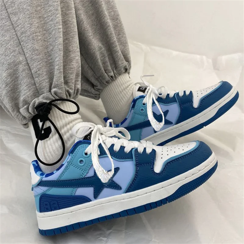 

Women Men Classic Fashion Multicolor Sneakers Stars Comfortable Breathable Skateboard Shoes Couple Student Outdoors Sport