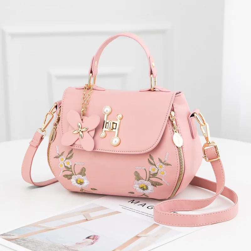 Women 2023 Bucket Bags Cross Body Vintage Embroidered Bag Shoulder Messenger PU for Women Luxury Handbags Women's Leather Bag
