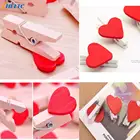 Деревянные бумажные зажимы для фотографий, 20 шт., милые каваи, сердечки, прищепки для фотографий, прищепки, украшения для дома, свадьбы