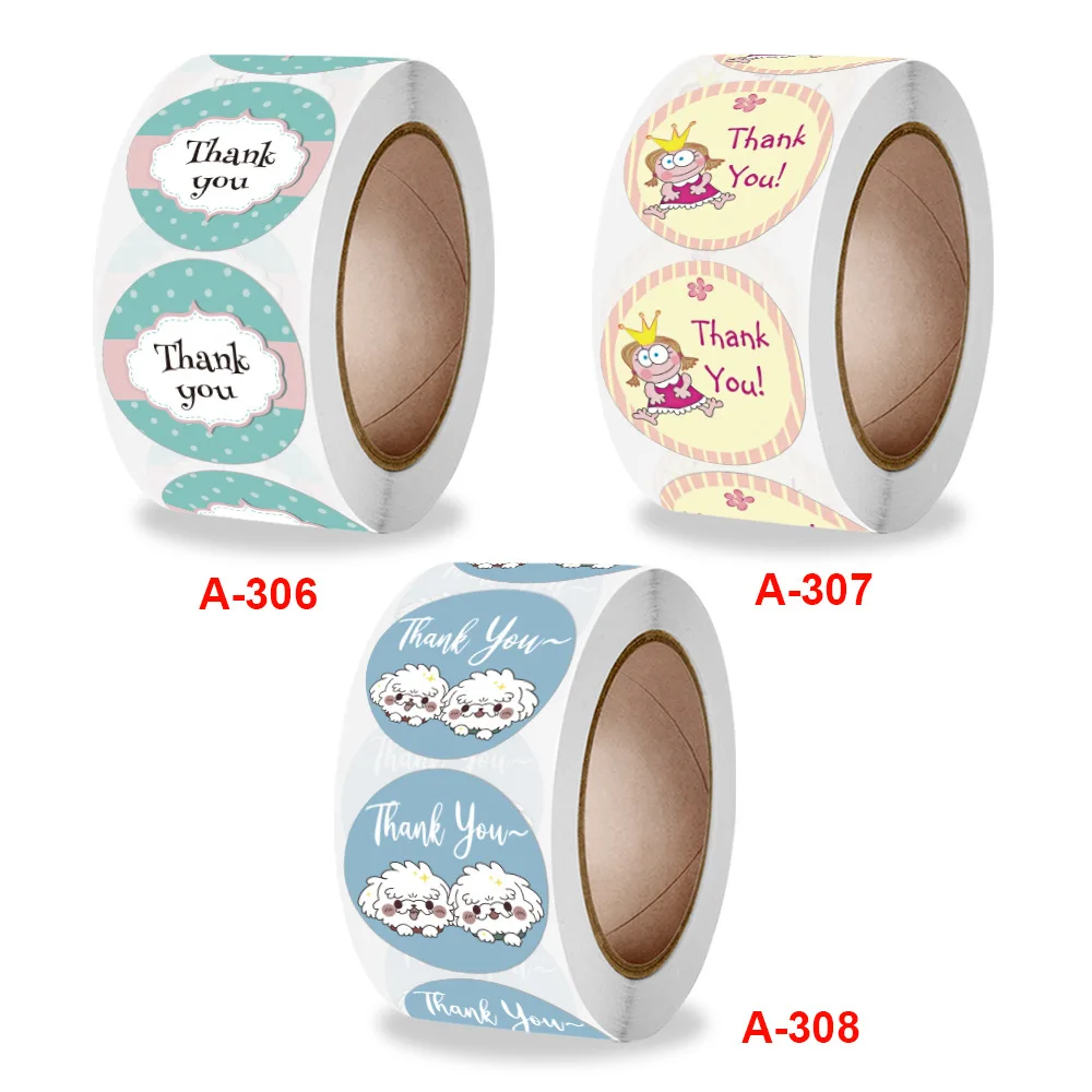 

500 PCS Roll Seal Stickers Thank You Home Animal Paper Crafts Holiday Decor Pegatinas