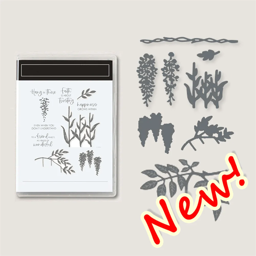 

2022 New Arrival flowers and leaves Clear Stamps or Metal Cutting Dies Sets for DIY Craft Making Greeting Card Scrapbooking