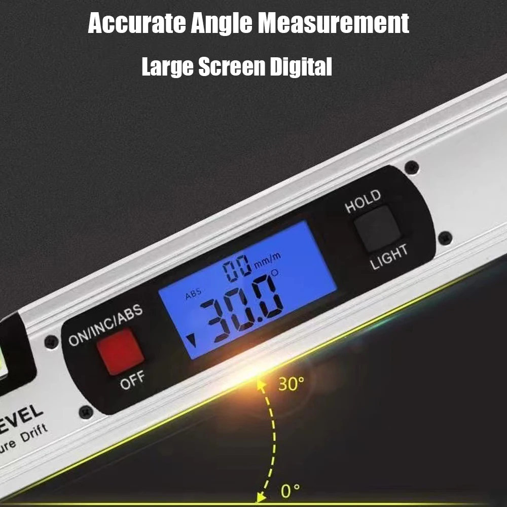 

With/without Level 400mm Digital Slope Angle Level Test Finder Protractor Inclinometer Ruler Electronic Magnets Degree Angle 360