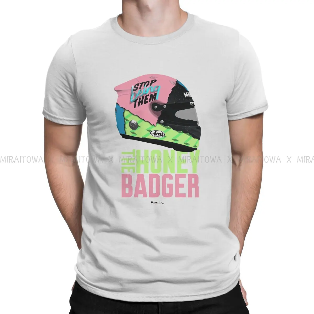 

Футболка в стиле Даниэль Рикардо, гоночный водитель меда барсука, удобная футболка в стиле хип-хоп с подарком, с коротким рукавом