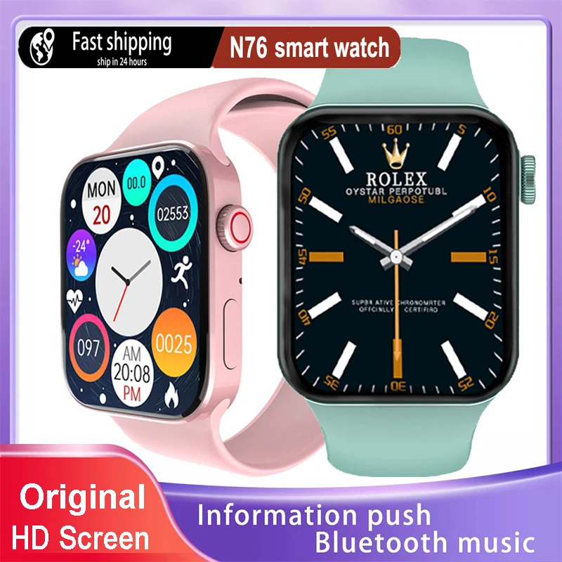 

2022 iwo Smart Watch N76 Wireless Charger 1.75 inch Screen Men Women Smartwatch Call Series 7 PK W66 HW22 for Apple Xiaomi Phone