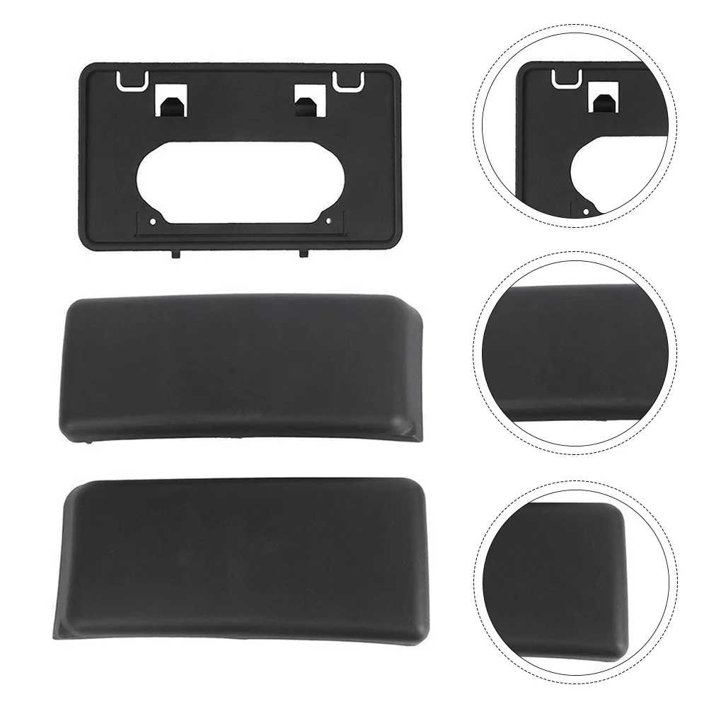 

3pcs Practical Rustproof Car Bumper Guard License Plate Frame Shield (Black)