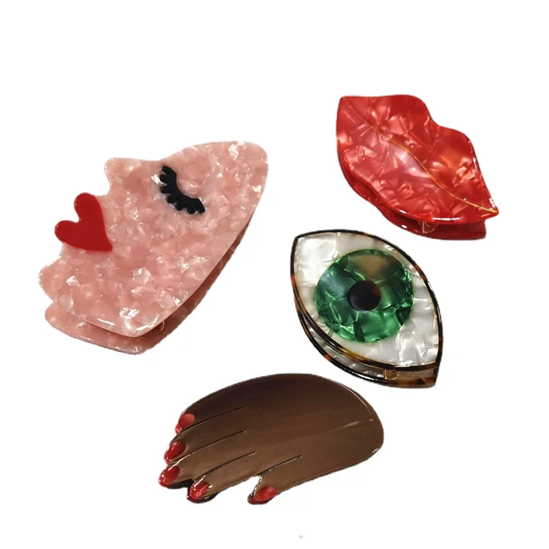 

Летняя шпилька для волос заколка для волос Макарон пальмовое лицо женская большая забавная шпилька для волос большой зажим декоративные по...