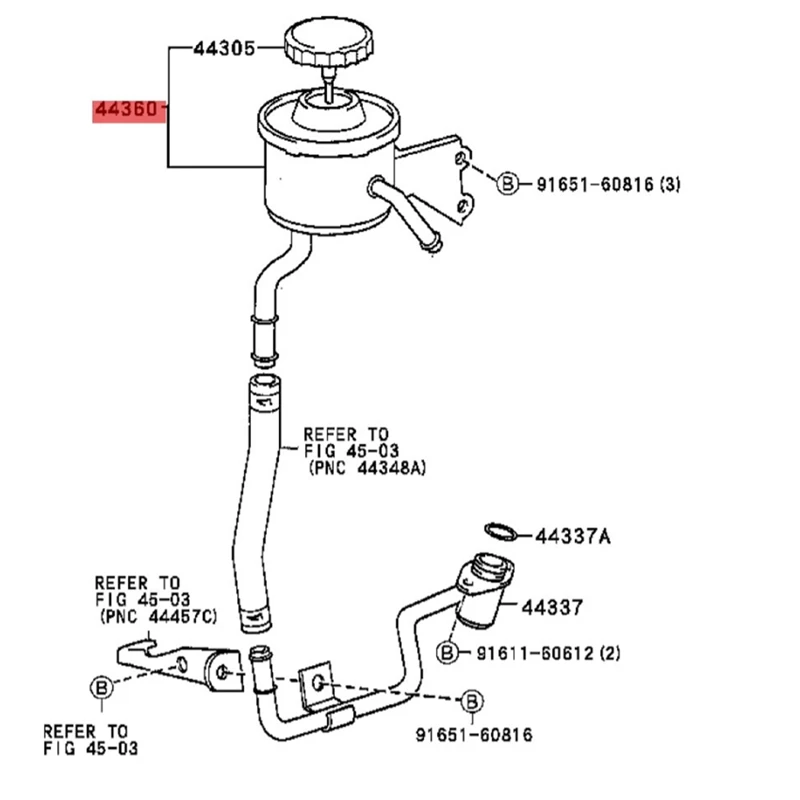 Автомобильный бачок гидроусилителя рулевого управления 1 Гц 1HD 4 2 л 44360-60101 для Toyota