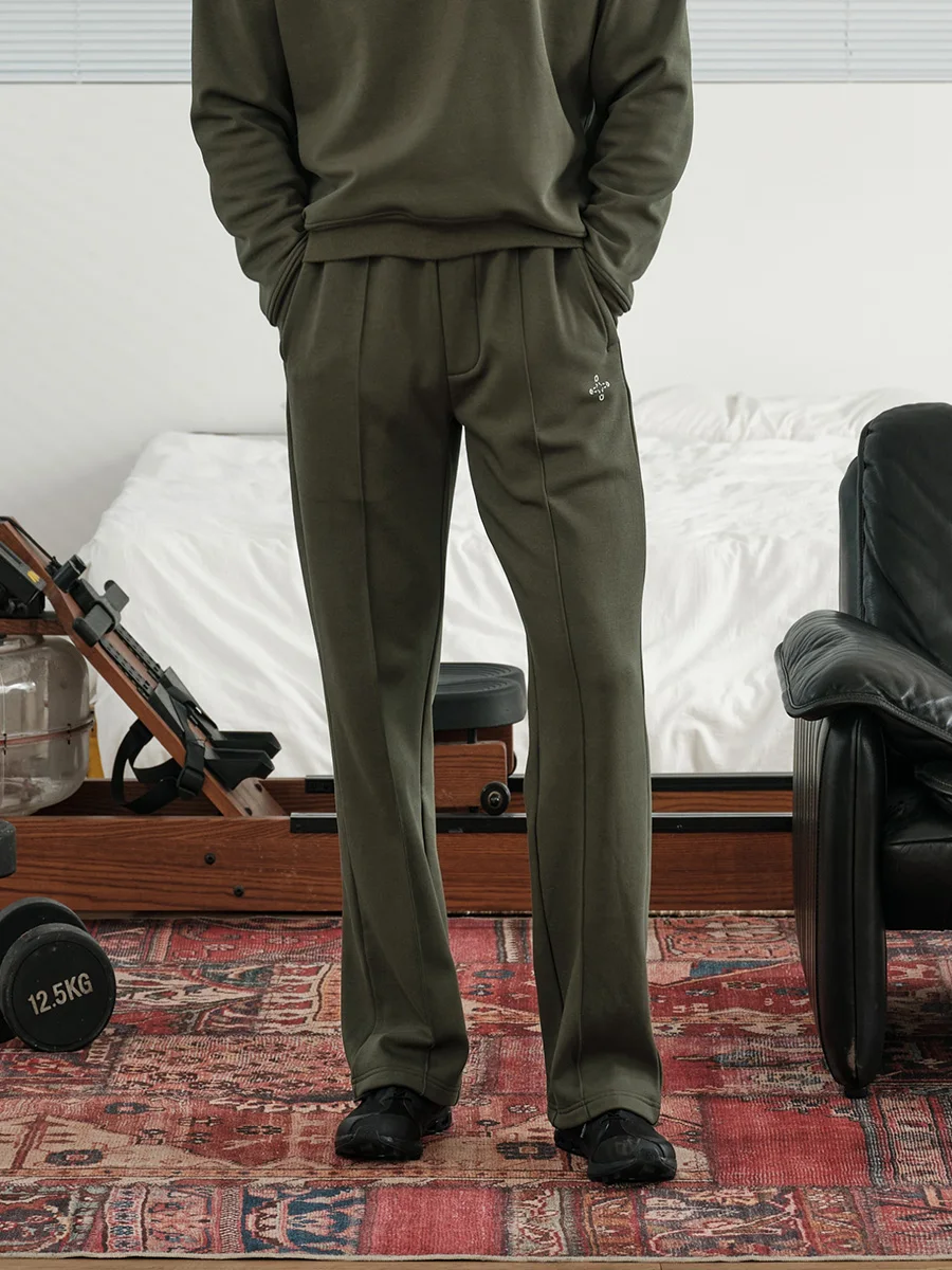 Мужские базовые утепленные повседневные брюки на флисовой подкладке свободные