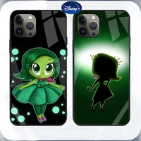 disney disgust phone case tempered glass for iphone 13 12 11 pro max mini x xr xs max 8 7 6s plus se 2020 shell fundas
