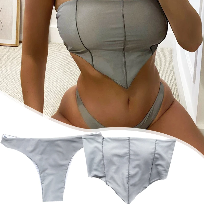 

Hot Women's Wrap Bust Swimsuit Sexy Bikini High Elastic Summer Beach Swimwear