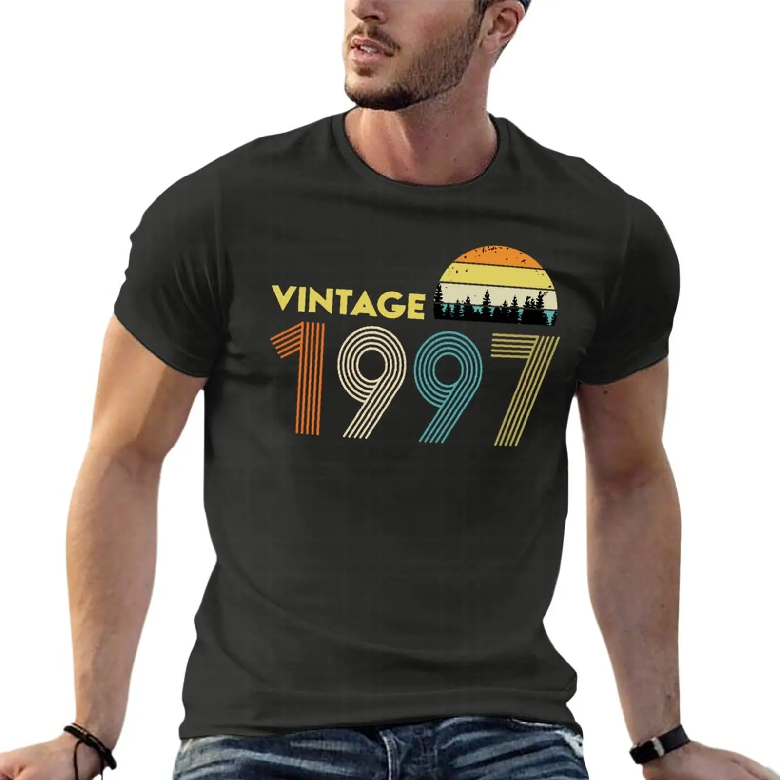 

Футболка мужская винтажная, из 1997 хлопка, большого размера