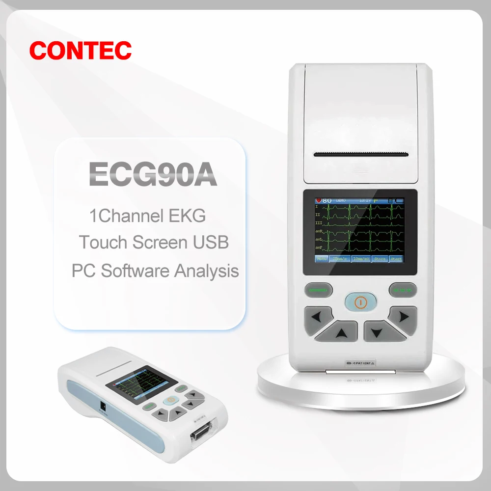 Портативный цифровой электрокардиограф ECG90A с 12 каналами и сенсорным экраном, совместимый с ПО для ПК, для мониторинга ЭКГ (art.: 3920da97b2838) - 3920da97b2838