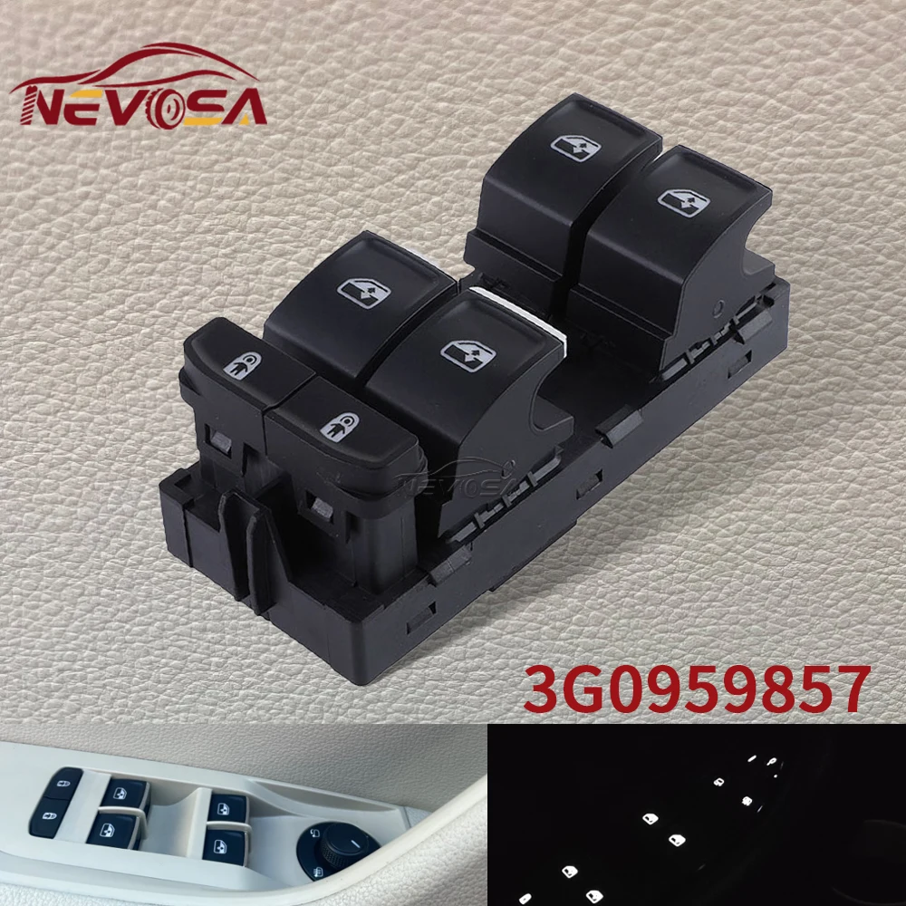 

Кнопка переключателя стеклоподъемника с левым рулем для Skoda Supreb 2015-2019 2020 2021 VW Touran 5T1 Touareg 3G0959857C 3G0959857B 3G0959857