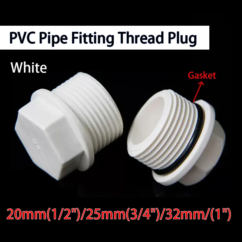 

ПВХ 20/25/32 мм 1/2", 3/4,1 "наружная труба фитинг резьба заглушка соединитель винт заглушка концевая крышка стоп водяной соединитель сантехнические аксессуары