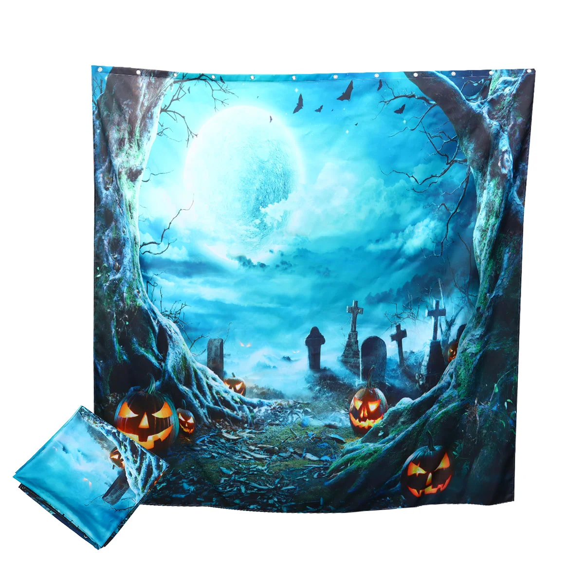 

1 pc Curtain Polyester Thickened Blue Moon Curtain for Hotel Home