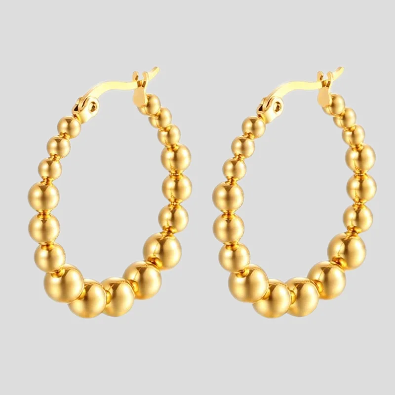 Showfay простые шикарные серьги-кольца из нержавеющей стали золотого цвета для