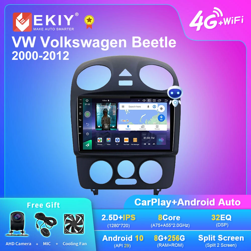 

EKIY Q7 Android 10 Autoradio For VW Volkswagen Beetle 2000-2012 Car Radio Navigation GPS Multimedia Stereo Carplay No 2Din DVD