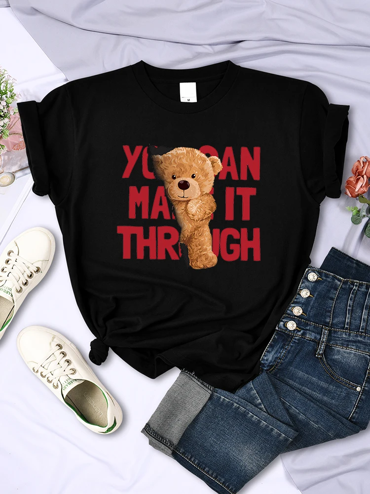 

Футболка женская с круглым вырезом, крутой дышащий кроп-топ с надписью Teddy Bear, спортивная одежда, лето