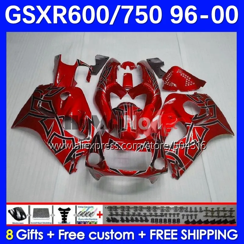 

Bodys для SUZUKI SRAD GSXR 750 600 Φ 11MC.18 GSXR750 GSXR600 96 97 98 99 00 1996 1997 1998 1999 2000 обтекатель красный жемчуг