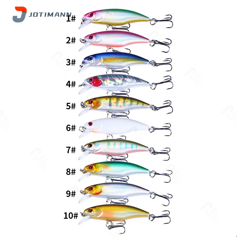 

1pcs Minnow 6cm4.3g Artificial Bionic Fishing Lure Sinking Hard Bait Carp Striped Bass Pesca Jerkbait Crankbaits Fishing Tackle