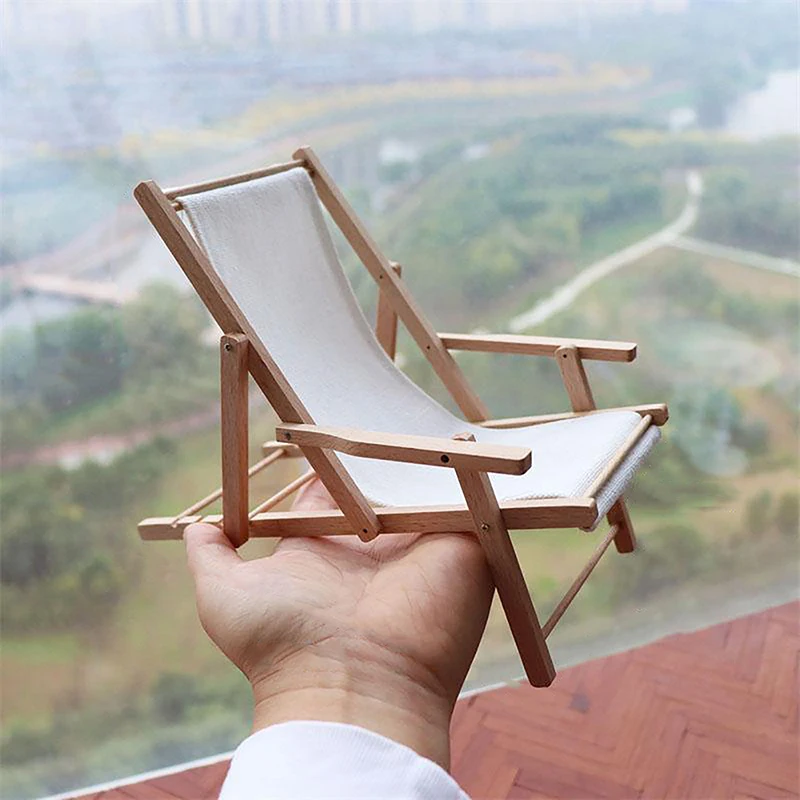 1:6 миниатюрный стул для кукольного домика складной пляжный модель мебели