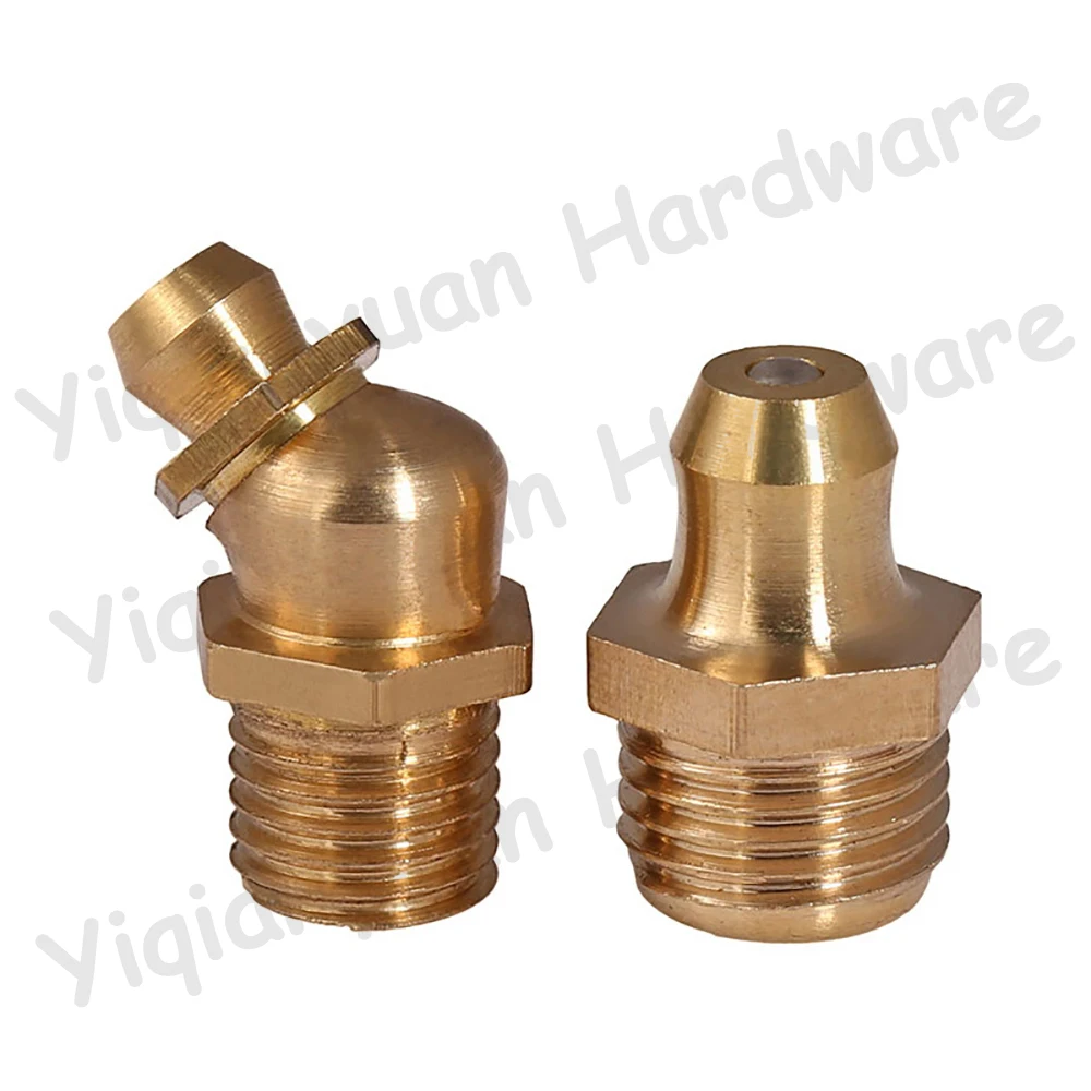 Латунные смазочные соски DIN71412 M3 ~ M16 10 шт. конусный Тип 45 ° 90 и прямые фитинги для