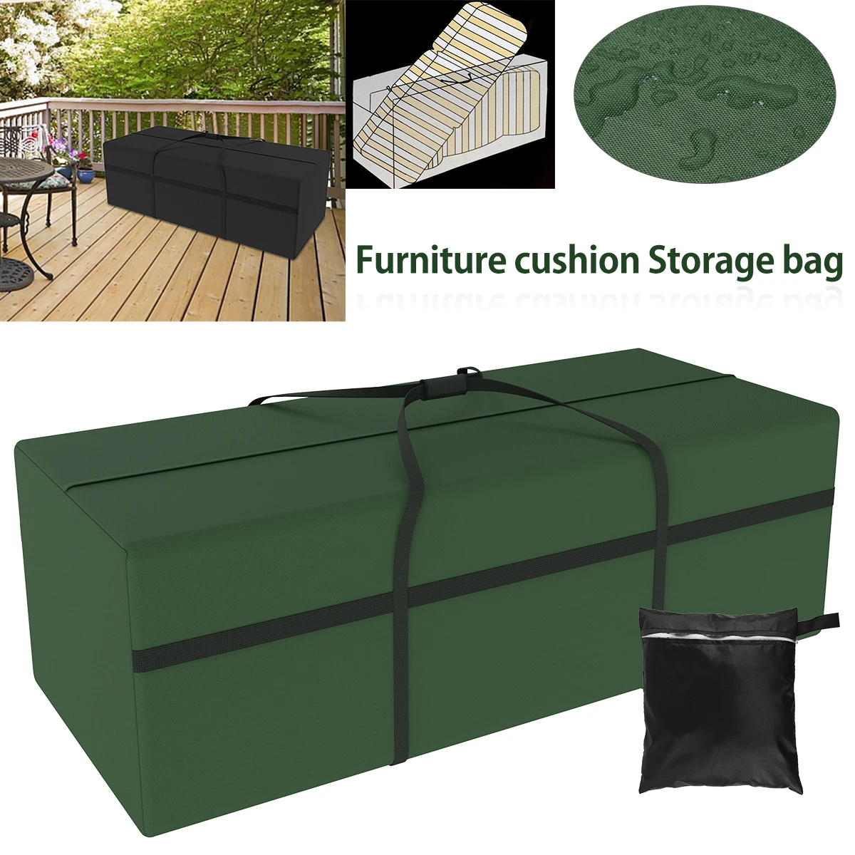 

Large Outdoor Cushion Trunk Storage Bag Case Garden Patio Furniture Covers Waterproof