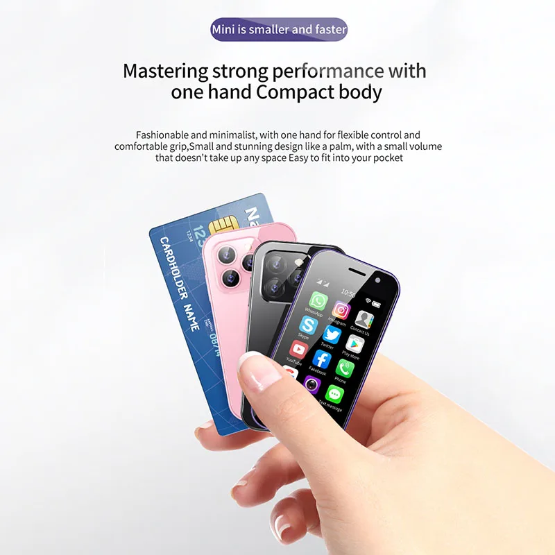 SOYES XS14 Pro Mini 3.0 Inch Smart Phone 4G LTE 2GB RAM 16GB ROM Android 9.0 Quad Core 2600mAh Face ID Type C OTG Small Phone