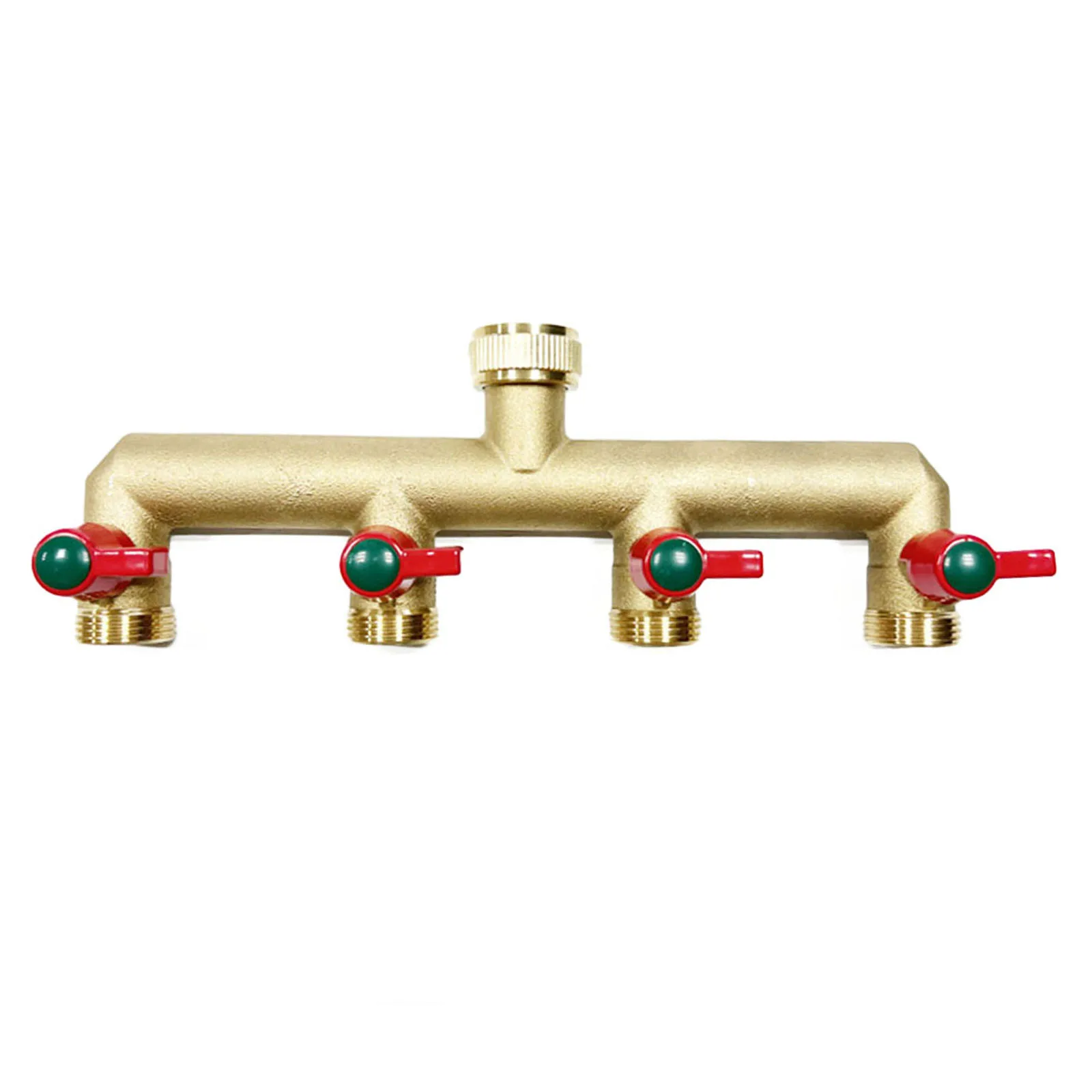 Premium 4 Way Brass Water Tap Distributor Quick and Easy Installation Suitable for Agriculture and Lawn Use (3/4 inch)