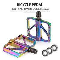 promend anti slip ultralight bicycle pedal quick release pedal flat mtb mountain road bike 3 bearings pedals bike accessories