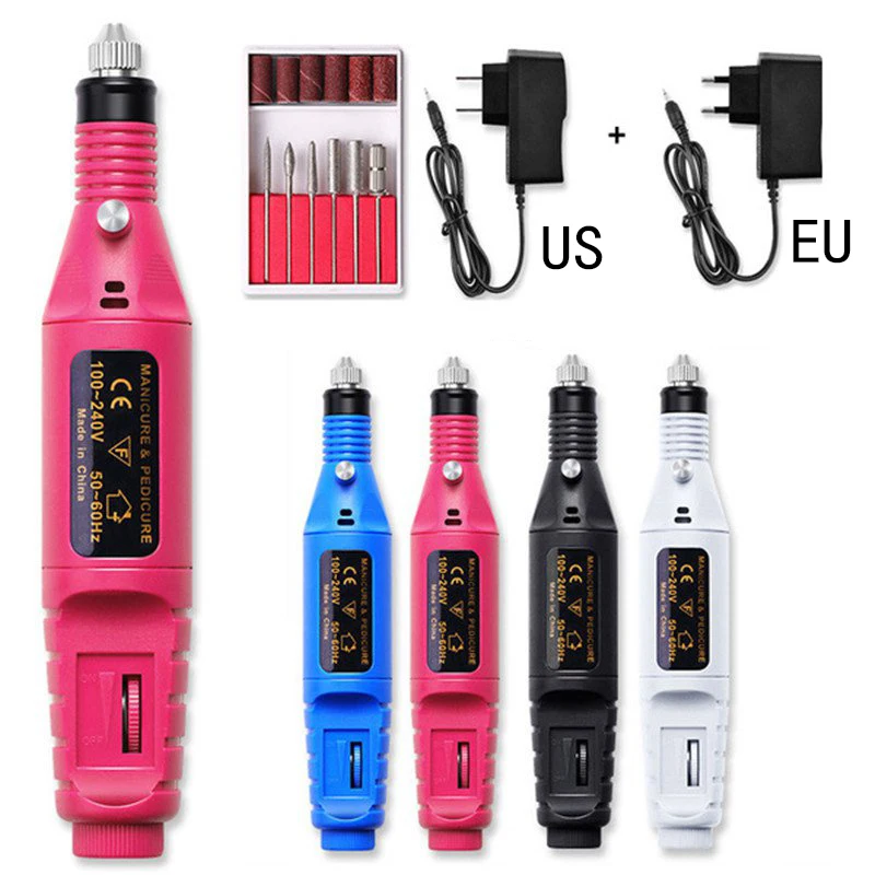 Электрическая дрель для акрилового дизайна и педикюра портативная пилка ногтей