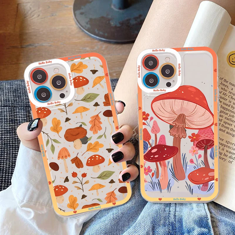 

Fresh Mushrooms Phone Case For IPhone 14 13 12 11 Pro Max XS X XR SE 2020 6 7 8 Plus Mini Protective Cover