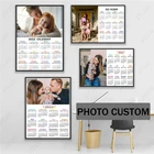 Календарь, холст, картина, индивидуальное фото, персонализированный подарок, любой размер, печать, календарь, плакаты и принты, семейное теплое украшение для дома