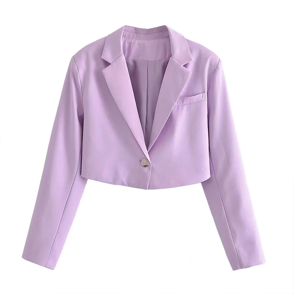 

Women 2022 New Fashion Solid Color Casual Blazer Retro Lapel Long Sleeves Decorative Pocket Buttons Female Outerwear Chic Tops
