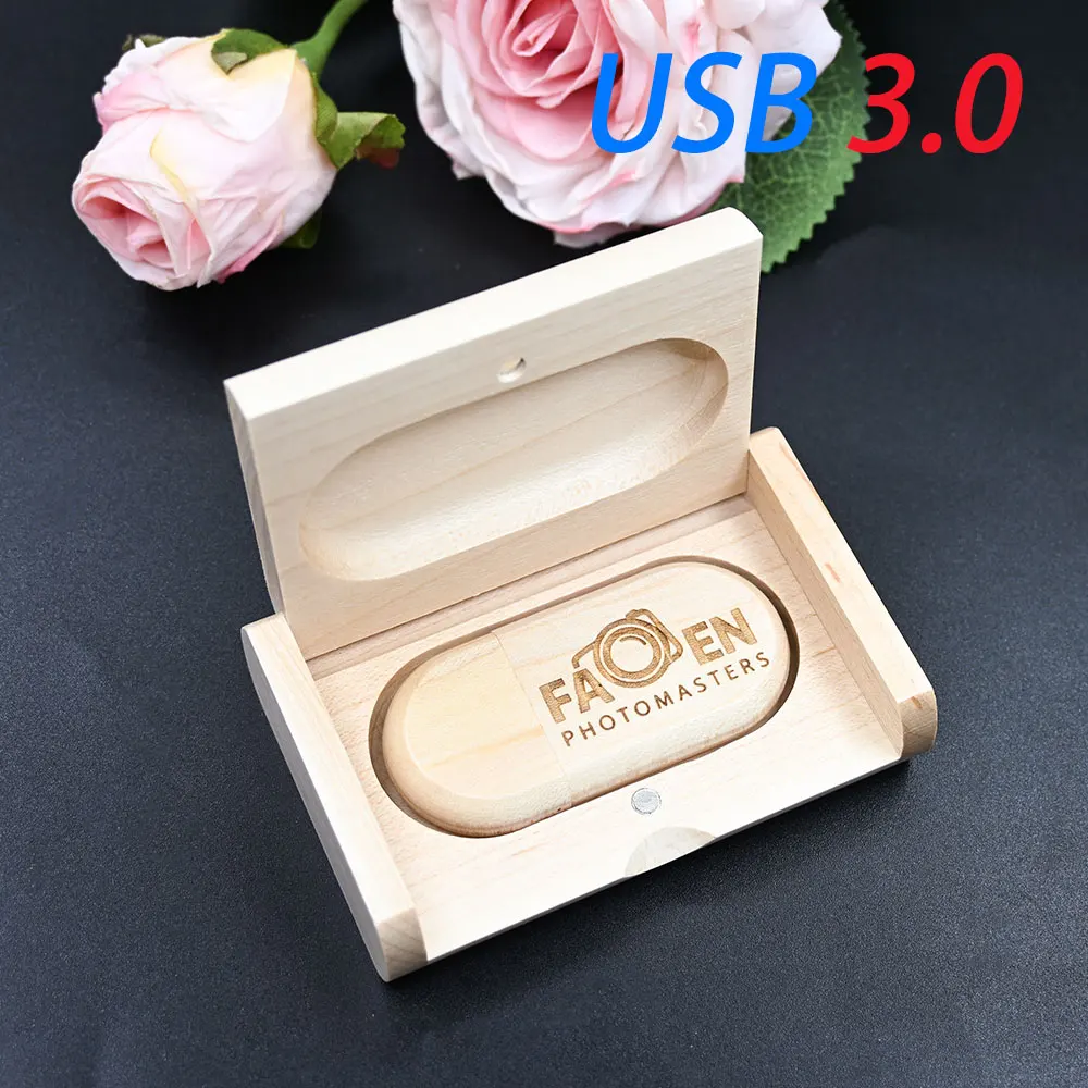 Фото 10 шт. деревянных USB-накопителей USB 3.0 с бесплатным нанесением логотипа, флешки на 128 ГБ, 64 ГБ, 32 ГБ, бамбуковые USB-накопители, креативный бизнес-подарок. №5