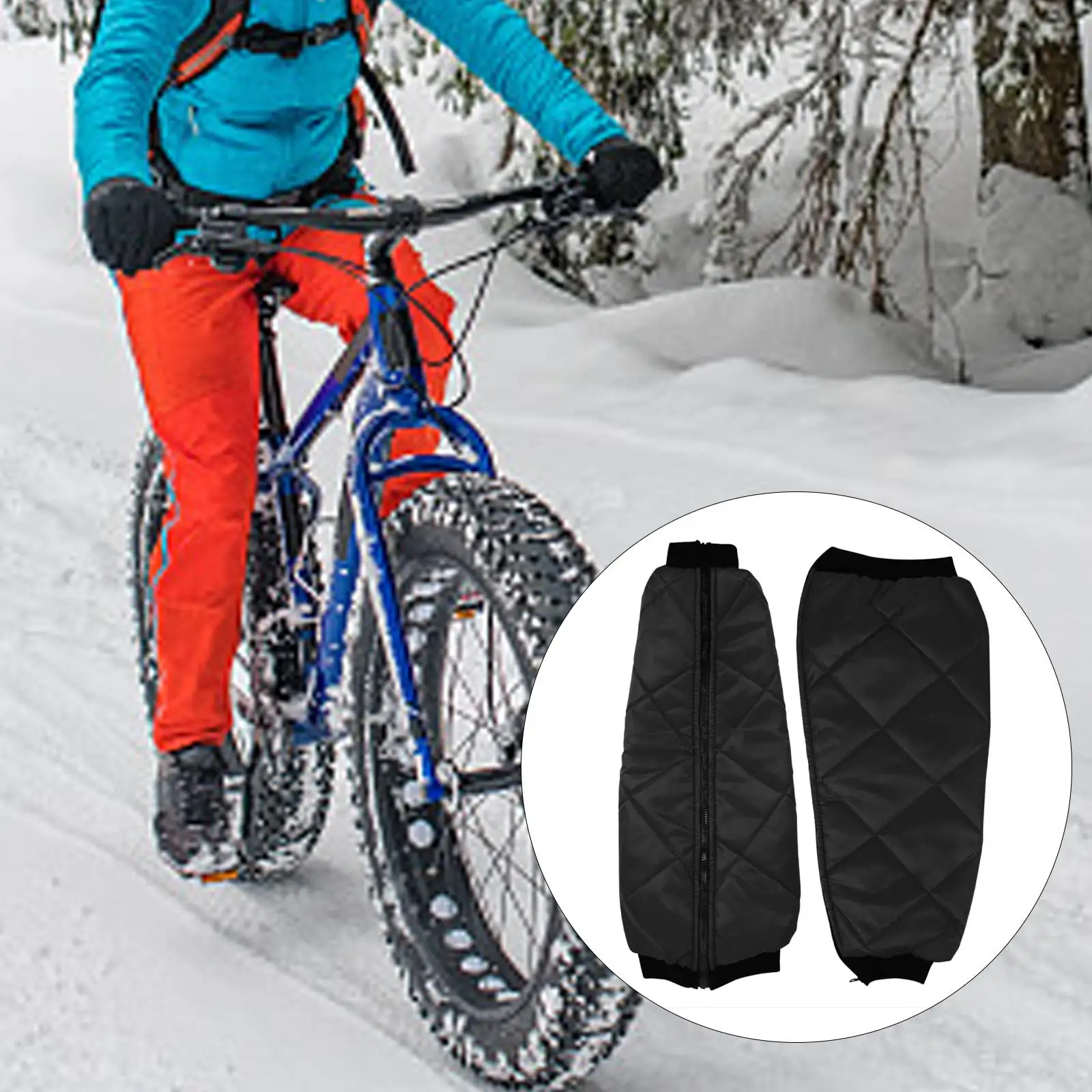 

Warm Knee Pads with Zipper Adjustable Knee Windproof Leg Sleeves for Winter Ski Snowboarding Outdoor Bike