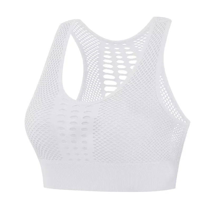 2022 Women Yoga Sport Bra Mesh Backless Sexy Gym Fitness Underwear Female Running Yoga Bra High Stretch Wire free