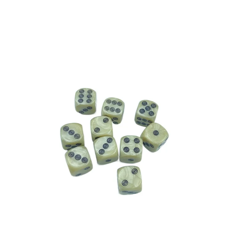 10Pcs 16mm Multi Color Six Sided Spot D6 Pearl Stripe Playing Games Dice Set Opaque For Bar Pub Club Party Board Game - купить по
