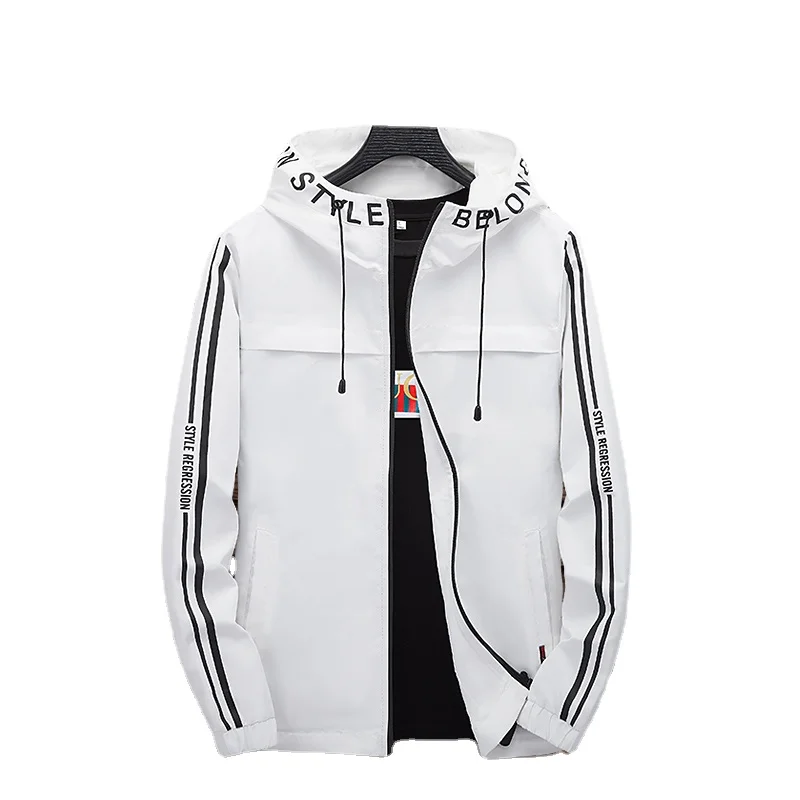 

Fashion New Men Clothing Spring and Autumn Hooded Long-sleeved Windproof Mens Short Jacket Zipper Casaco Windbreaker Chaqueta
