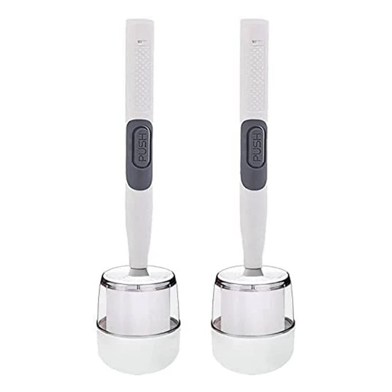 

Щетка для унитаза, щетки и держатели для унитаза (2 упаковки), с дозатором для мыла, очень удобная для глубокой очистки ванной комнаты-белая