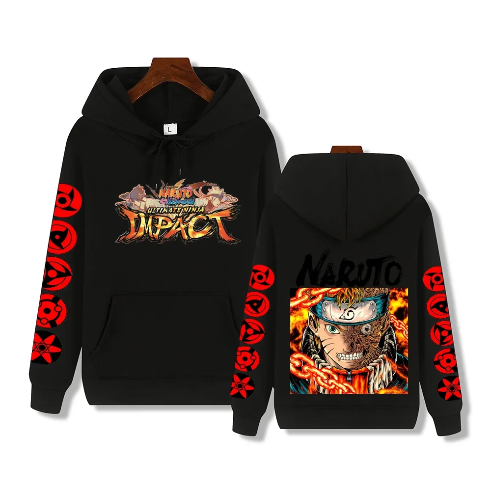 Толстовка с капюшоном и принтом Наруто осенние зимние модные топы уличная одежда