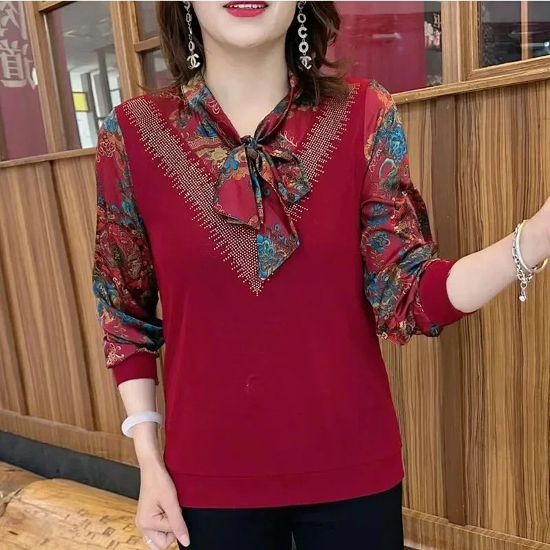 Женская шифоновая рубашка в стиле ретро свободная офисная блузка большого