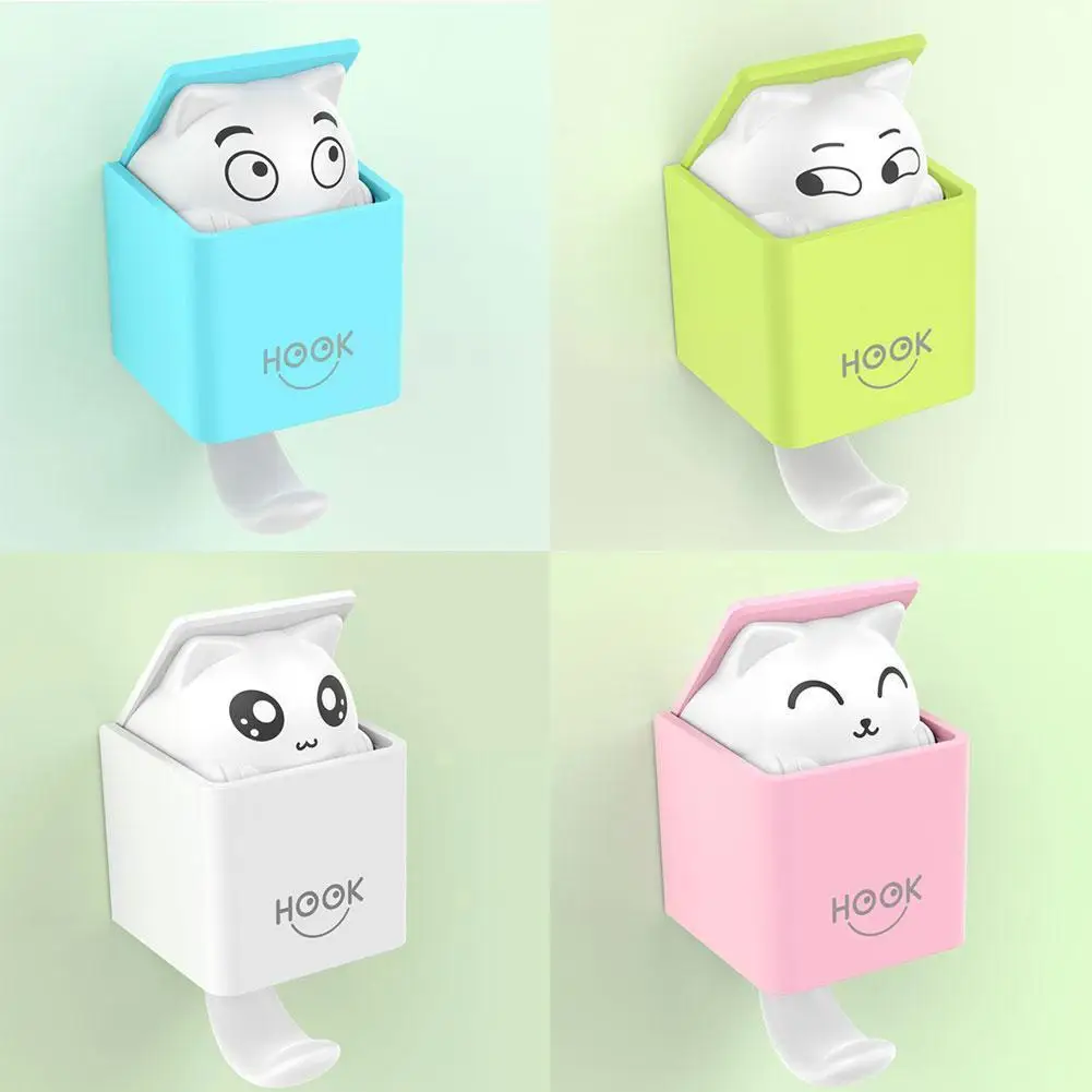 

Creative Cat Hook Cute Seamless BedroomDoor Hangers Wall Decoration Hooks Key H1T4